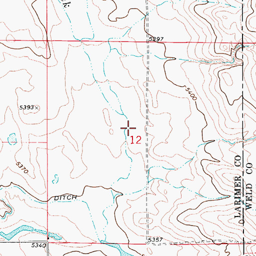 Topographic Map of Retention Reservoir B-4, CO