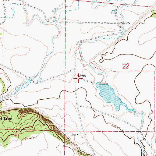 Topographic Map of Jack Williams Dam, CO