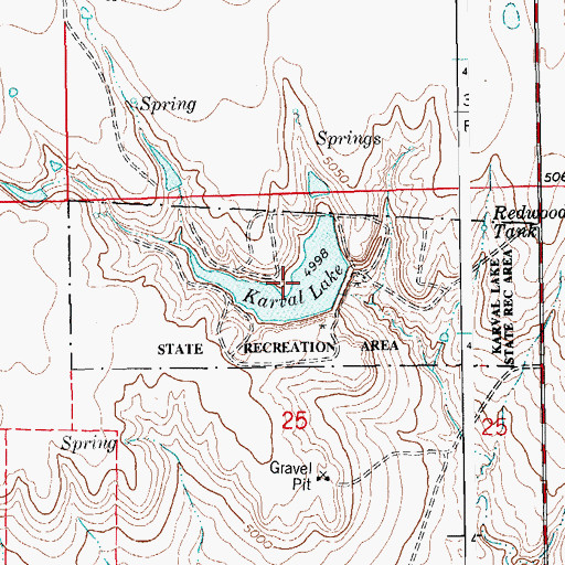 Topographic Map of Karval Lake, CO