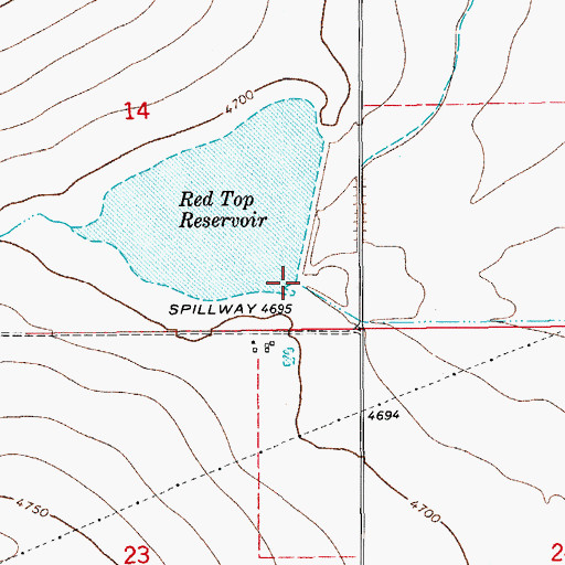 Topographic Map of Red Top Dam, CO