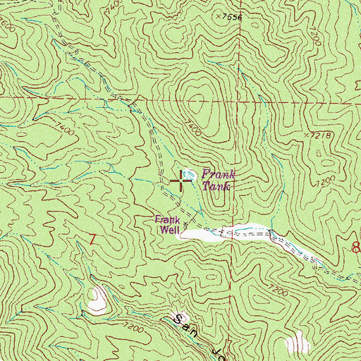 Topographic Map of Frank Tank, NM