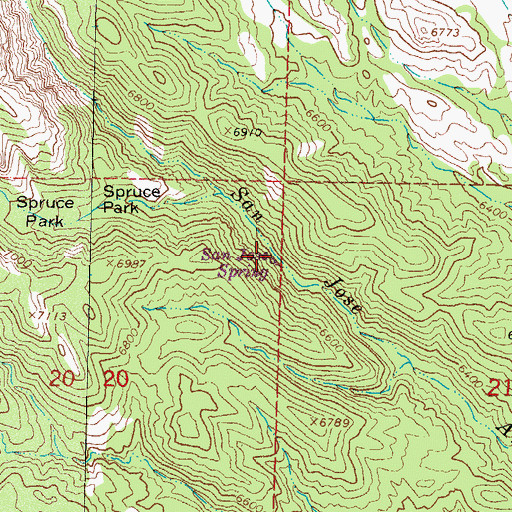Topographic Map of San Jose Spring, NM