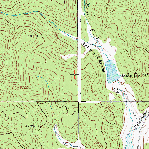 Topographic Map of Lake Dorothy Reservoir, CO