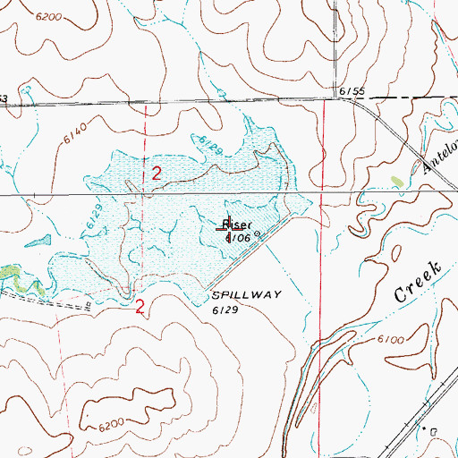 Topographic Map of Big Sandy Creek-Antelope Reservoir, CO