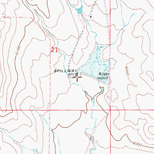 Topographic Map of Big Sandy Creek Watershed N-18 Dam, CO