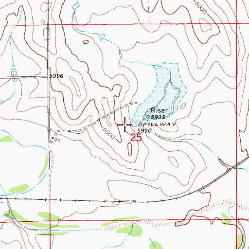 Topographic Map of Big Sandy Creek Watershed N-21 Dam, CO