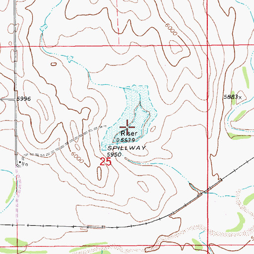 Topographic Map of Big Sandy Creek Watershed N-21 Reservoir, CO