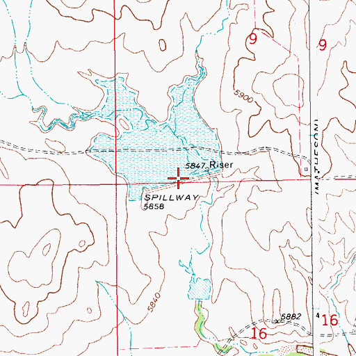 Topographic Map of Big Sandy Creek Watershed N-23 Dam, CO