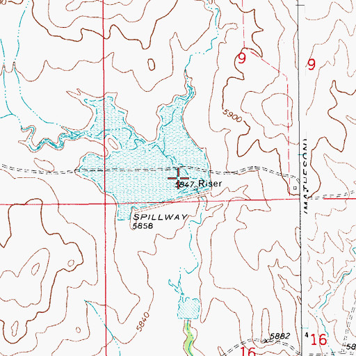 Topographic Map of Big Sandy Creek Watershed N-23 Reservoir, CO