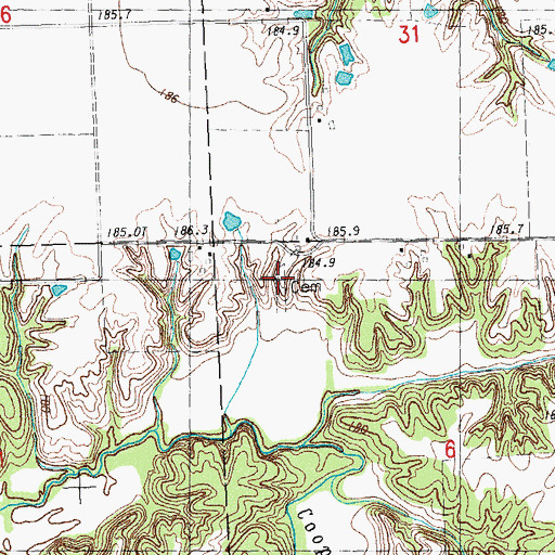 Topographic Map of Armour Cemetery, IL