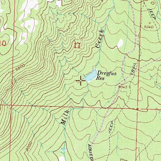Topographic Map of Dreyfus Dam, CO