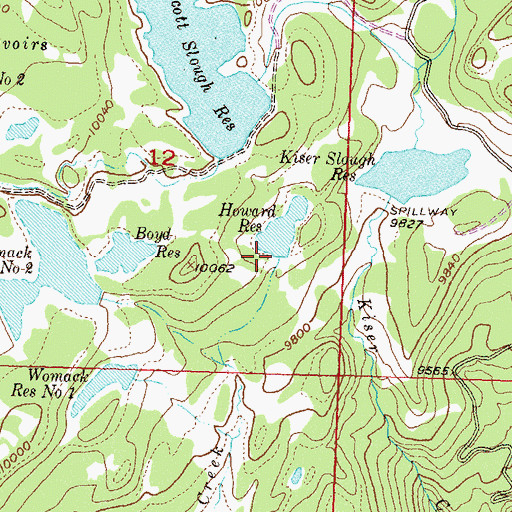 Topographic Map of Howard Dam, CO