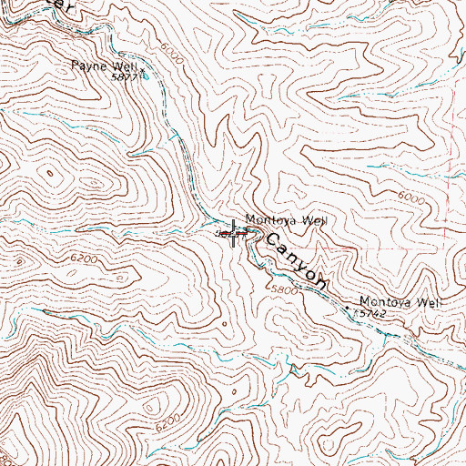 Topographic Map of Montoya Well, NM