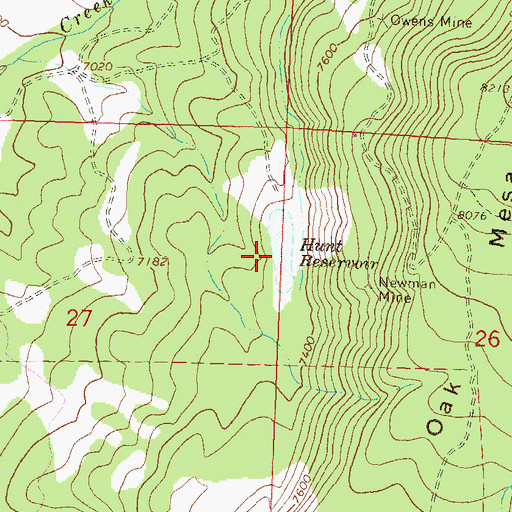 Topographic Map of Hunt Dam, CO