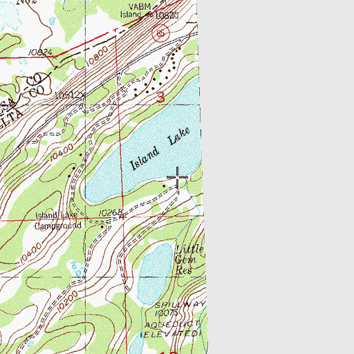 Topographic Map of Island Lake Dam, CO
