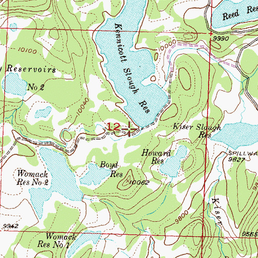 Topographic Map of Kennicott Slough Dam, CO