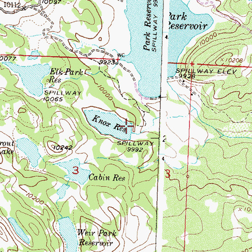 Topographic Map of Knox Dam, CO