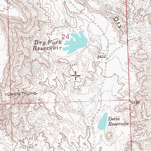 Topographic Map of Lewis Dam, CO