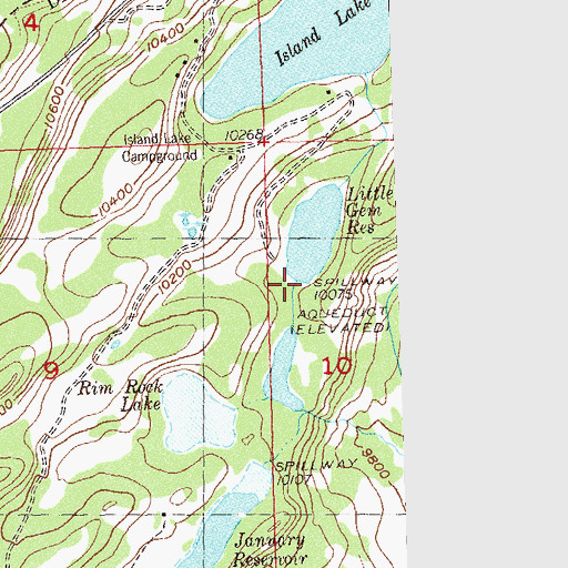 Topographic Map of Little Gem Dam, CO