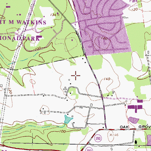 Topographic Map of Perrywood Elementary School, MD