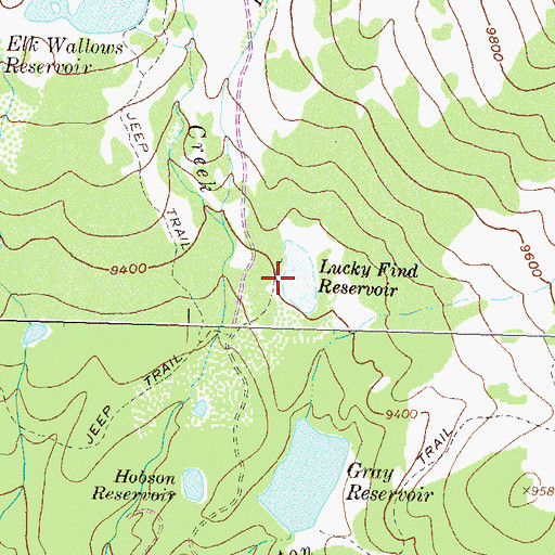 Topographic Map of Lucky Find Dam, CO