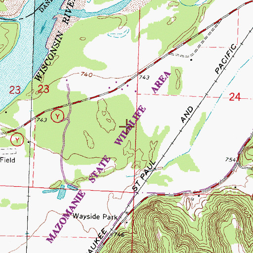 Topographic Map of Mazomanie Oak Barrens State Natural Area, WI