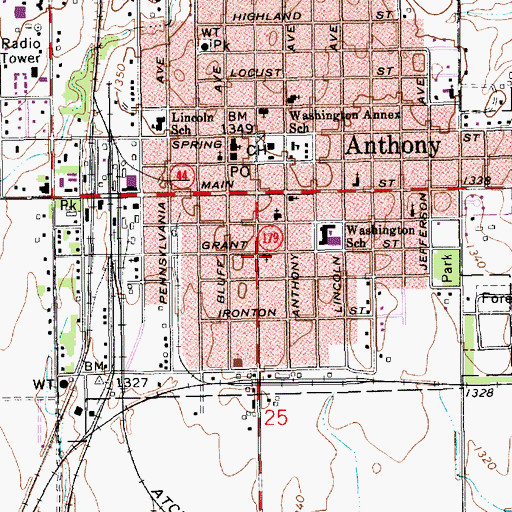 Topographic Map of Church of the Nazarene, KS