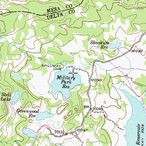 Topographic Map of Military Park Dam, CO