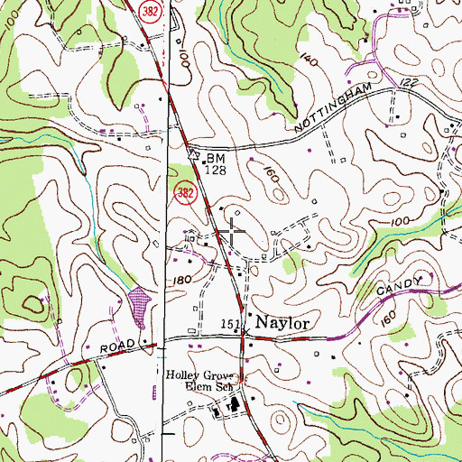 Topographic Map of Frederick Douglass High School, MD