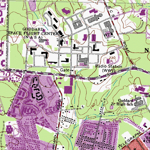Topographic Map of Howard B Owens Science Center School, MD