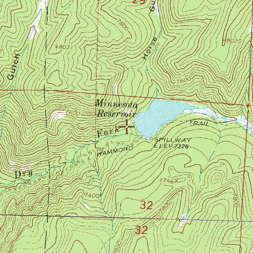 Topographic Map of Monument Dam, CO