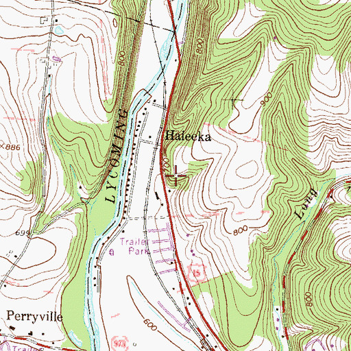 Topographic Map of Haleeka, PA