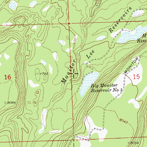 Topographic Map of Big Monitor Number 1 Dam, CO