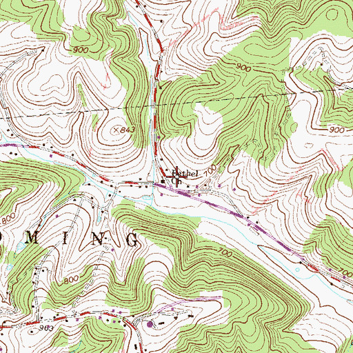 Topographic Map of Bethel Church, PA