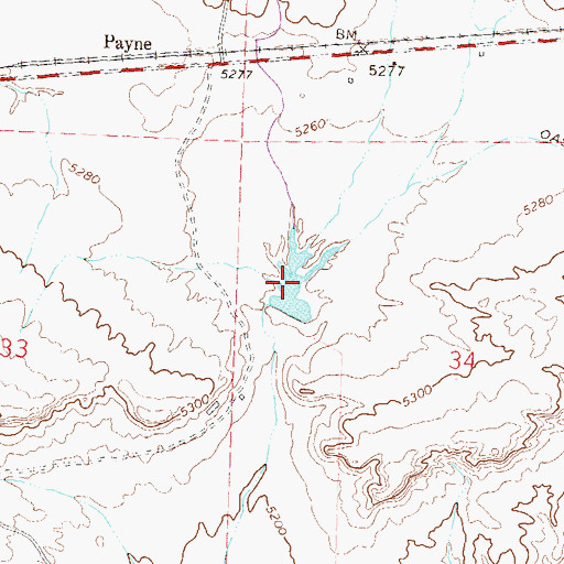 Topographic Map of Oasis Reservoir, CO