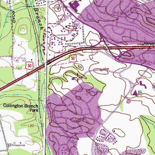 Topographic Map of Bowie Health Center, MD