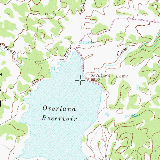 Topographic Map of Overland Number 1 Dam, CO