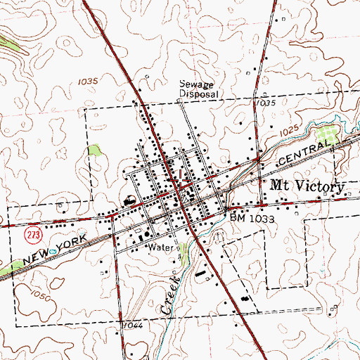 Topographic Map of McVictory Post Office, OH