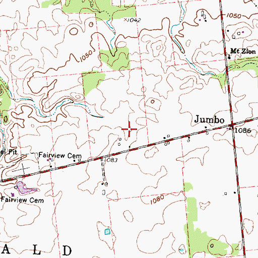 Topographic Map of Jumbo Post Office (historical), OH
