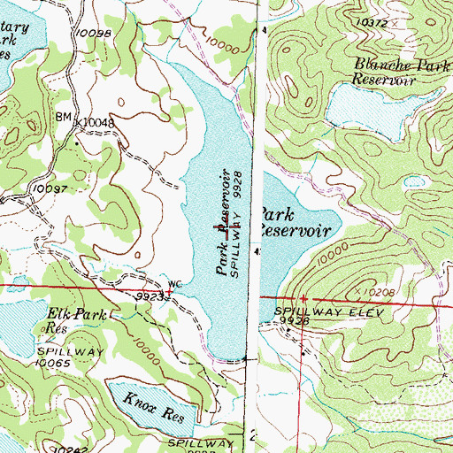 Topographic Map of Trickel Park Reservoir, CO