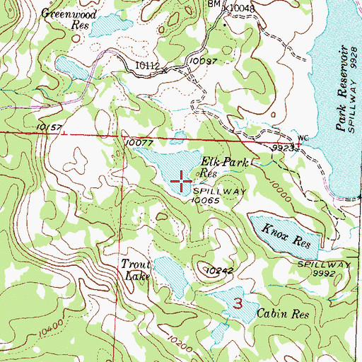 Topographic Map of Elk Park Dam, CO