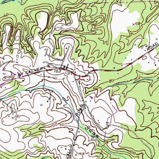 Topographic Map of Croom High School, MD