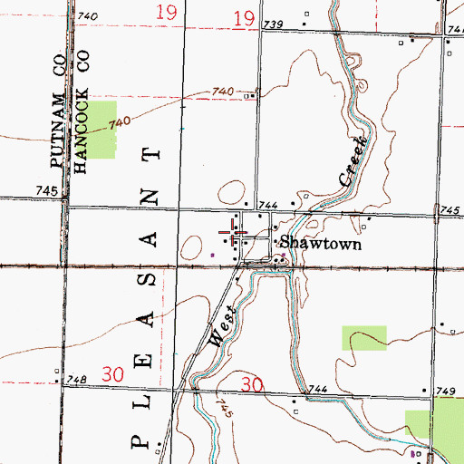 Topographic Map of Shawtown Post Office (historical), OH