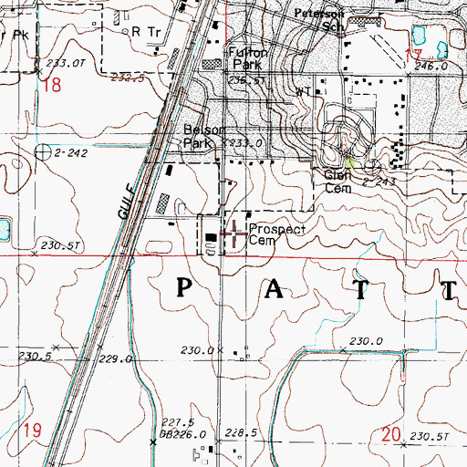 Topographic Map of Prospect Cemetery Prairie Nature Preserve, IL