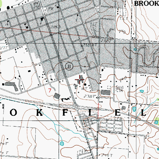 Topographic Map of General John J Pershing Memorial Hospital, MO