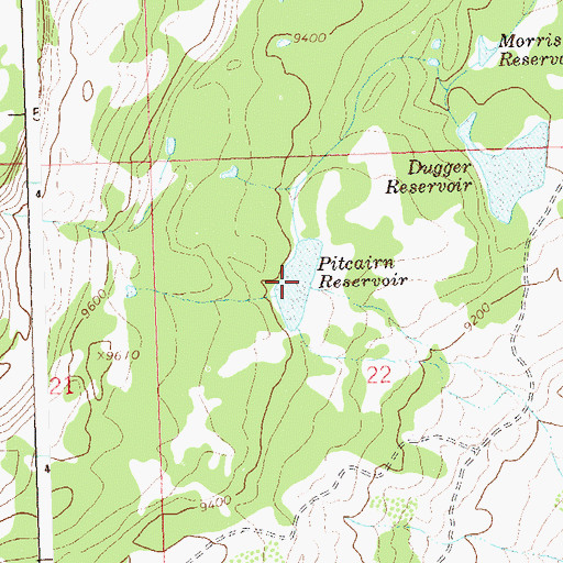 Topographic Map of Pitcairne Reservoir, CO