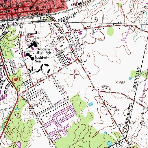 Topographic Map of Grace E Metz Middle School, VA