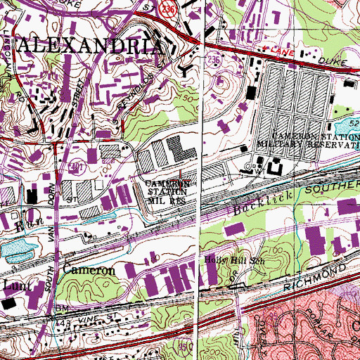 Topographic Map of Samuel W Tucker Elementary School, VA