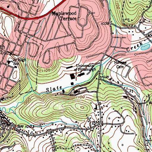Topographic Map of University of Pittsburgh - Greensburg, PA