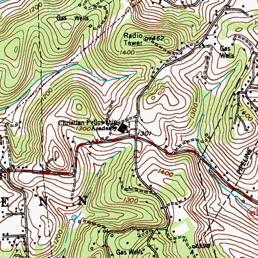 Topographic Map of Christian Fellowship Academy, PA